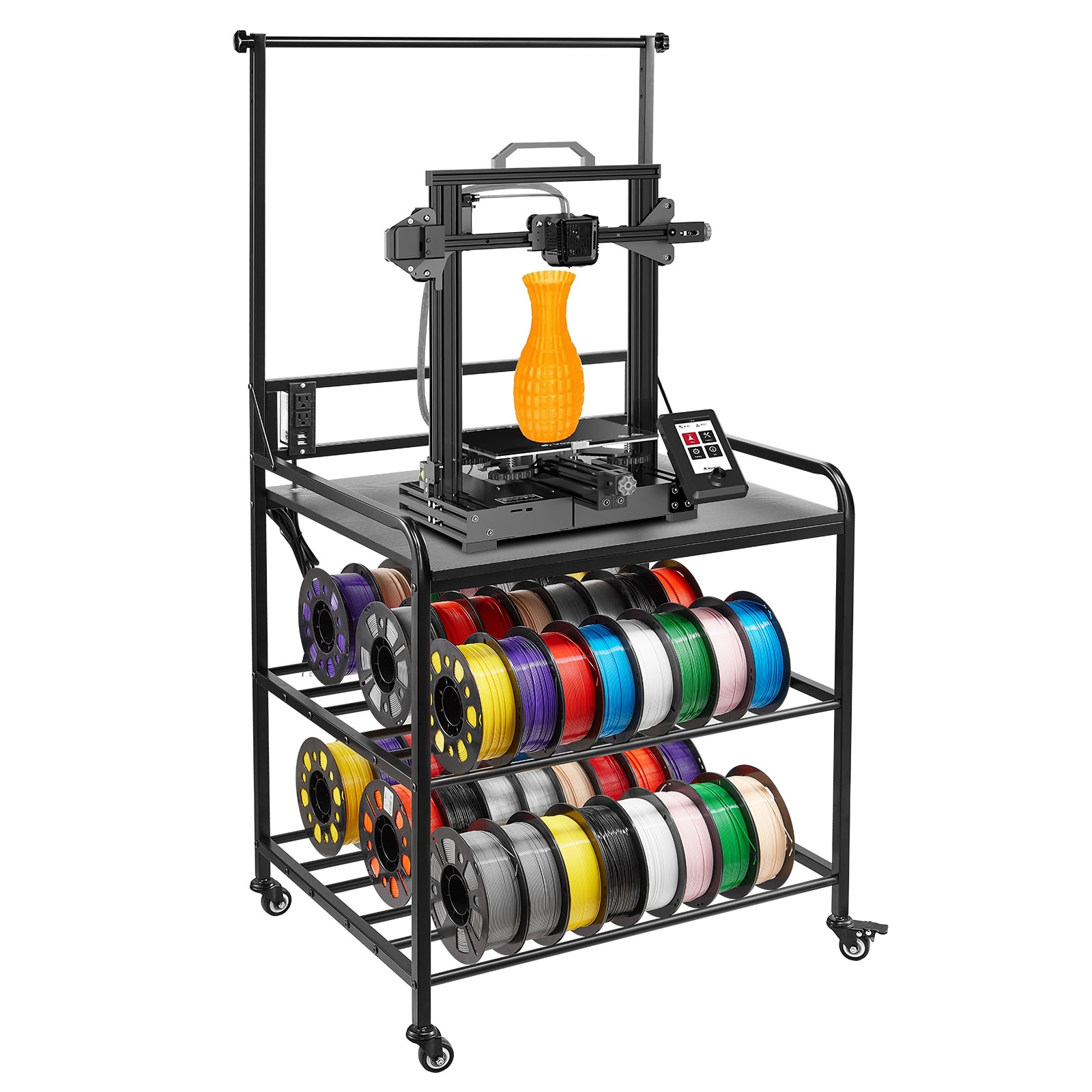 3D Printer Filament Storage Rack 3-Tier 3D Printer Stand With Storage_maomaolike.com